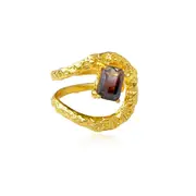 Culturesse Eldora Sterling Silver Zircon 2cm Wrap Open Ring 18K Gold Plating
