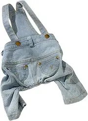 ＡＷＨＡＯ Denim Dog Jump in Combination Dogs of Summer Spring Dogs Breathable Dresses, S