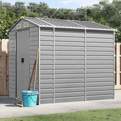 Outdoor Tool Storage Garden Shed Galvanised Steel Workshop Sheds Light Grey