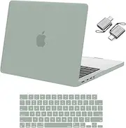 MOSISO Compatible with MacBook Pro 14 inch Case 2025-2021 M4 M3 M1 M2 A3112 A3185 A3401 A2992 A2918 A2779 A2442 Pro Max, Plastic Hard Case Cover&Keyboard Cover&Type C Adapter 2 Pack, Antique Green
