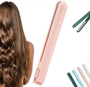 Cozy Home Pink Mini Dual Purpose Ceramic Curling Iron & Flat Iron, 2 in 1 Hair Styling Tool, 17 cm by 2.4 cm