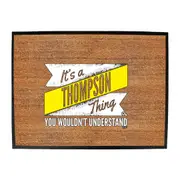 Thompson V2 Surname Thing - Funny Novelty Doormat Man Cave Floor mat