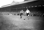 Newcastle United Bobby Cowell tries get back tackle Fulham Joh- Old Photo