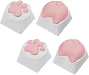 iplusmile 4pcs Cat Paw Keycaps Skin-Friendly Resin Silicone Mechanical Keyboard Keycaps for Gaming Keyboard