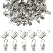 200 Pcs Silver String Light Hanging Clips Curtain Hooks Party Decoration Hanger