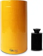 Veltec Pricing Labels for Monarch 1136 Labeler, 8 Rolls, 14,000 Two Line Labels, Ink Roller Included (Orange)