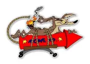 Wile E Coyote ACME Rocket Decal / Sticker Die cut