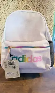New Adidas Unisex Youth Classic Commuter Backpack, Jersey White/Rose Gold