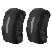 40-50L Waterproof Backpack Rain Cover 2 Pack with Vertical Strap M Black
