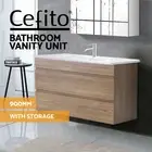 Cefito Vanity Unit 915mm Basin Bathroom Cabinet Storage Wall Hung Sink Oak