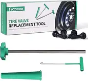 Prozwee Tire Valve Stem Core Quickly Replacement Tool Kit,Perfect Tool for Replacing Leaky Valves in Cars,Trucks,Motorcycles, etc.with 4PCS TR413 Valve Stems