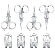 8 Pcs Stainless Steel Small Scissors Folding Scissors, Pocket Portable Foldab...
