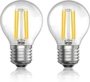 DoRight E27 LED Edison Screw Bulb Dimmable, 4W G45 E27 LED Golf Ball Bulb Warm White 2700K, Vintage E27 Round LED Filament Bulb, Equivalent to 40W, ES Mini Golf Ball(2-Pack)