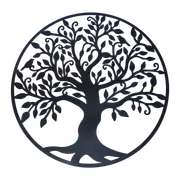 Black Tree of Life Wall Art Hanging Metal Iron Sculpture Garden 60cm