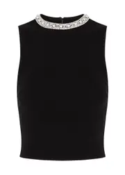 Alice + Olivia Amity Embellished Wool-blend Tank - Black - M (UK12 / M) M (UK12 / M)