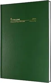 Collins 2025-2026 Financial Year Diary - A5 Two Days to a Page Planner - Green