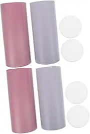 LOORGVEL 4pcs Refillable Car Tissue Holder Cylindrical Tissue Box for Car Cup Holder Convenient Design for Easy Access Portable and Lightweight Included
