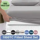 2022 1800TC Ultra Soft Fitted Sheet Set Pillowcases Single/Double/Queen/King Bed