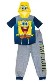 Spongebob Squarepants Little and Big Boys Pajamas Sleepwear Set Sizes 4-12