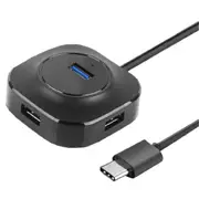 Sansai 5Gbps 4 Ports USB3.0/USB2.0 to Type-C Hub/Splitter Windows/Mac Black