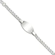 [JewelryWeb] 925 Sterling Silver Solid Polished Adjustable Teen ID Bracelet 15 Centimeters Lobster Claw 11mm Wide Identification-Bracelet