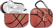Njjex AirPods Pro Case, AirPods Pro PU Leather Hard Cover w/Keychain, Portable Protective Earphone Accessories Case Compatible for Apple AirPods Pro & 2019 Airpod 3rd Gen Charging Case [Basketball]