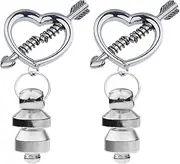 Metal Nipple Clamps Adjustable Nipple Clamp Nipple Clips For Women Hearth Shaped Non Piercing Nipple Rings Nipple Toy