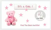 10 Baby Shower Games Scratch Off tickets Cute Pink Teddy Bear