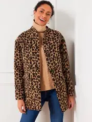 Talbots LEOPARD WOOL BLEND COAT XL NWT !WEAR NOW!