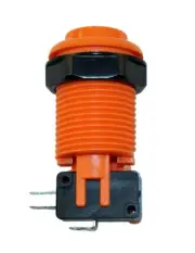 Orange Long Length Arcade Game Push Button w/ microswitch for Mame and Jamma