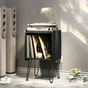 TC-HOMENY Vinyl Record Player Stand Album Turntable Storage Cabinet Side Table