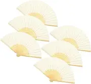 QUMIIRITY Chinese Folding Fan Set 6pcs Hand Fans for Wedding Decorative Easy to Carry Store