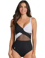 [Leonisa] Sustainable Shaping One-Piece Swimsuit with Mesh in Black