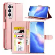 For Oppo Find X3 Neo Case SupRShield Wallet Card Leather Flip Magnetic Stand Phone Cover (Rose Gold)