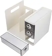 KALLORY Desktop File and Document Rack with Drawer Modern Organizer Stand for Office and Grey Bookshelf Space Saving Design for Files and Letters