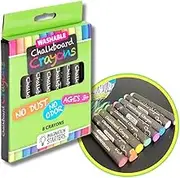 Chalkboard Crayons - 8 colors- no dust, low mess, wet wipe-able, clean, washable, great for vinyl, glass, chalkboard labels