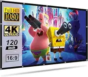 Salange Screen Projector 120 Inches, 16:9 HD Projector Screen, Foldable and Portable, Projector Screen for Camping and Home Cinema, Projection Screen for Projectors and Projectors
