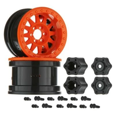NEW Axial 1/10 Method 2.2 Beadlock Wheels IFD OR/BLK 2 FREE US SHIP