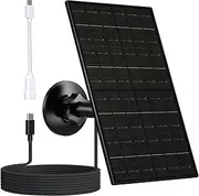 [VUEBEE] 7W Solar Panel Compatible with Eufycam, USB-C Solar Charger for 5V Battery Cameras, IP66 Waterproof, 360° Adjustable Mount, 9.8ft Charging Cable