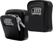 Key Lock Box,Key Safe Outdoor with Code,Portable Lock Box,Waterproof and Rustproof Wall Mounted Storage Lock Box for Home, Office,Garage, Apartment (2 Pack)