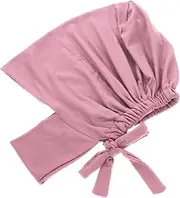 [Minkissy] Elegant Solid Women's Turban Female Hijab Hat Women's Wrap Cap Adult Turban Hat Muslim Headwear Soft Comfortable Stylish Pink