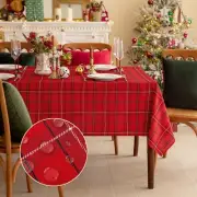 Christmas Rectangle Red Plaid Tablecloth - 60 x 84 Inch - Tartan Water Stain ...