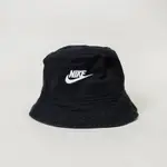 NIKE NSW BUCKET HAT 水洗黑 淺白灰 咖啡色 字勾 刺繡 仿舊 漁夫帽 遮陽帽 DC3967-010