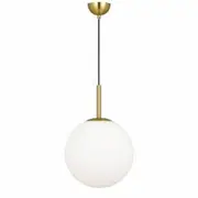 Telbix Lighting Bally 300mm Pendant - Antique Gold / Opal