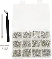 12 Pack DIY Diamond Beads Rhinestones Decorations Nail Gem Kit for Crafting Nail Art Flatback Gems for Decals Charms