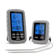 Digital BBQ Thermometer Kitchen Oven Food Cooking Grill Smoker Meat Thermometer with Probe and Timer Temperature Alarm GREY COLOR