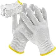 Work Gloves 12 Pairs-Cotton String Knit Cotton Polyester Gloves for Mechanic Industrial Warehouse Gardening BBQ Construction Painter Men & Women（Large-Thick-Economic) $1.58 per pair