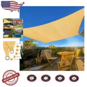 Custom UV-Resistant Sun Shade Sail 10'x20' - Sand Curved Rectangle for Patios