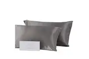 Canningvale Beautysilks Mulberry Silk Smooth Soft Pillowcase Twin Pack Platinum