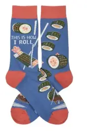 New “how I Roll” Sushi Funny Socks Unisex One Size
